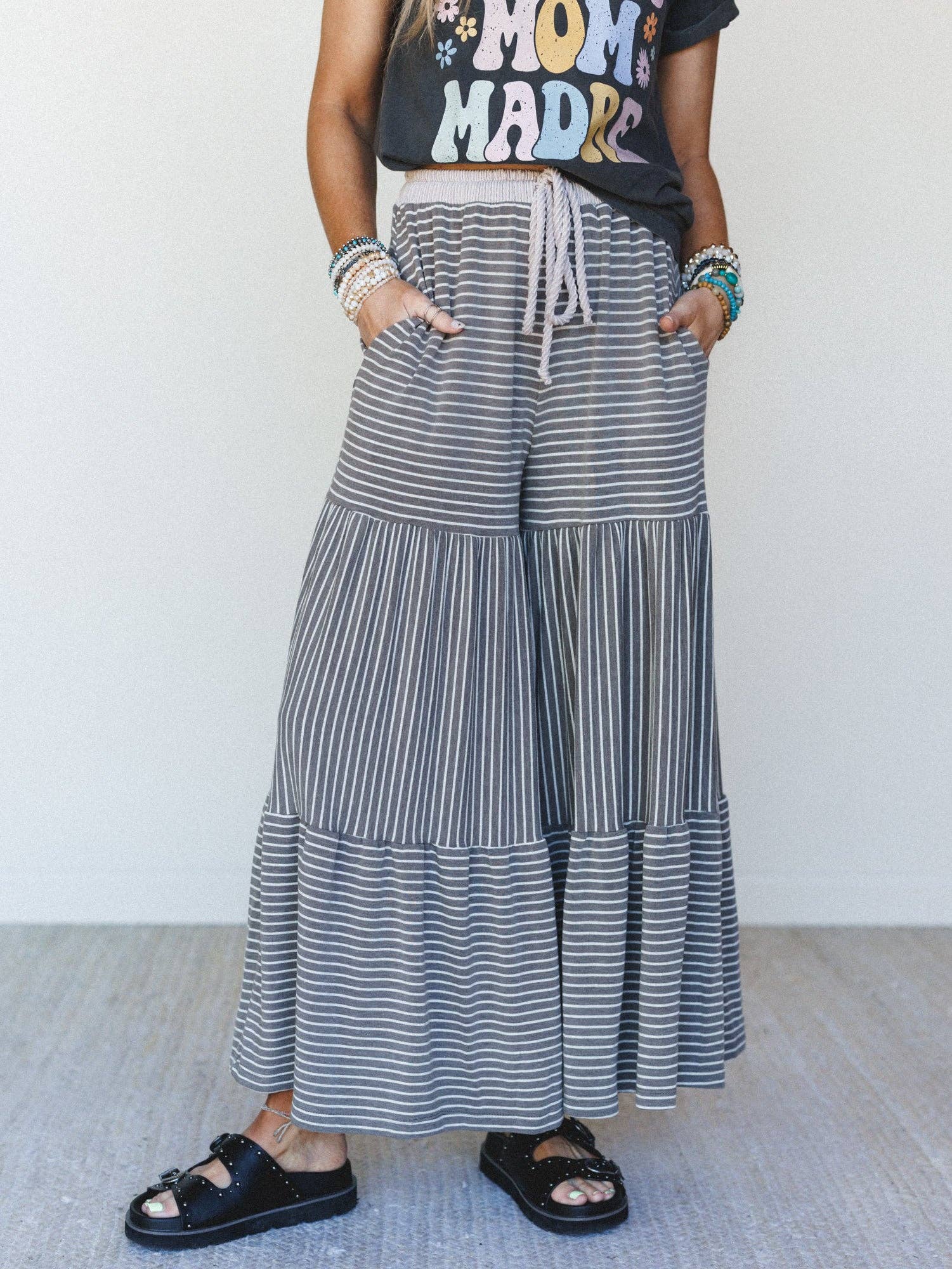 Forever Mine Striped Pants - Brown