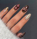 Cat-Eye French with Floral and Gold Accents Press-On Nails
