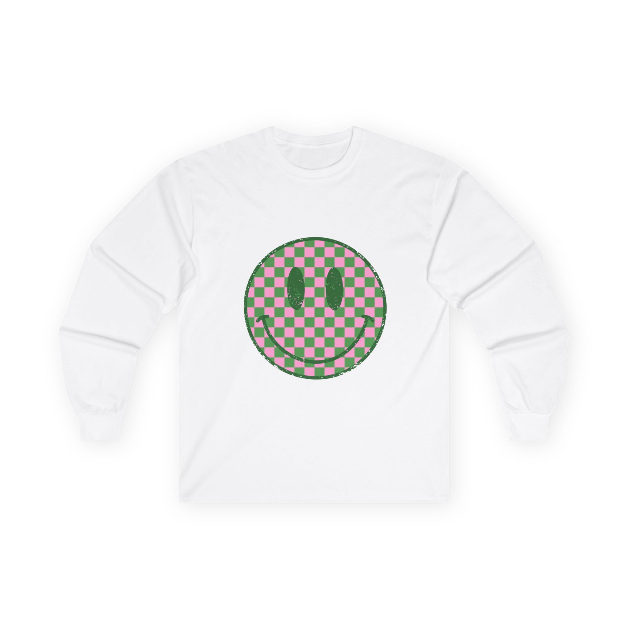 Checkerboard Smiley Long Sleeve Tee