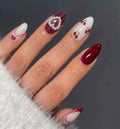 Gradient Heart and Bow French Tip Press-On Nails - 24PCs