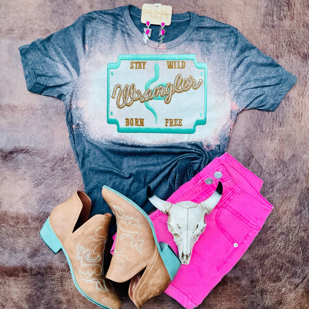 Faux Patch Stay Wild Western Tee