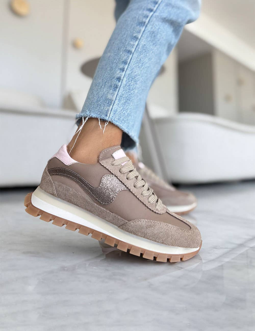 Made to Order - Lumia - Mink - Handmade Cow Leather Sneakers