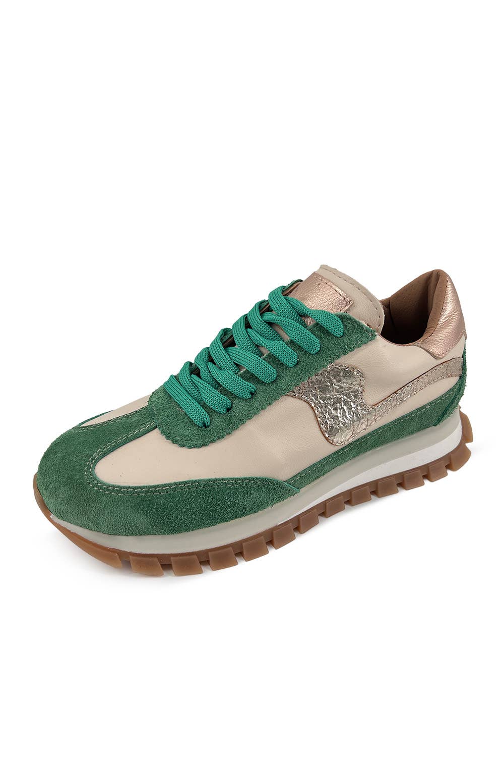 Ready to Ship - Lumia – Green – Cow Leather Sneakers