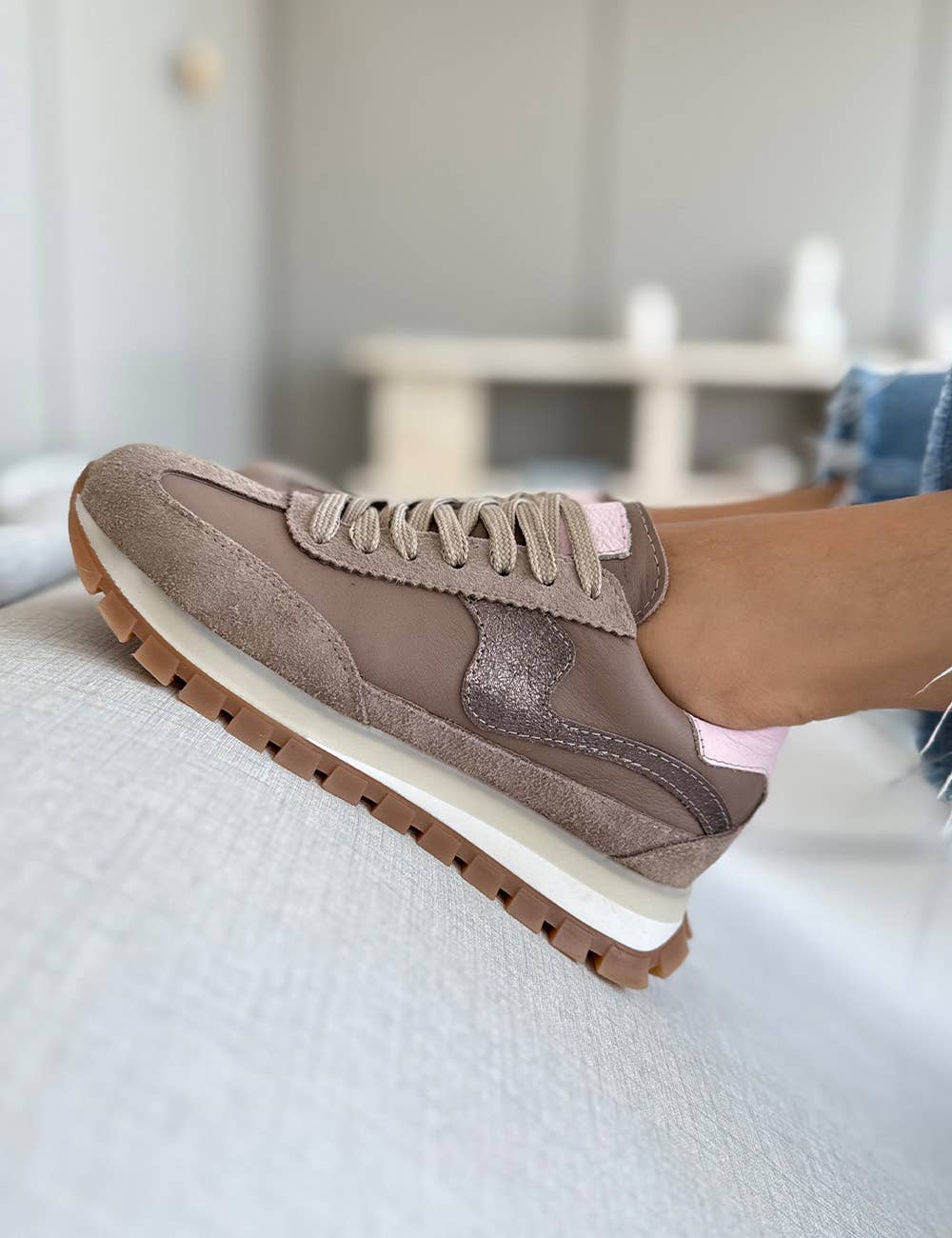 Made to Order - Lumia - Mink - Handmade Cow Leather Sneakers