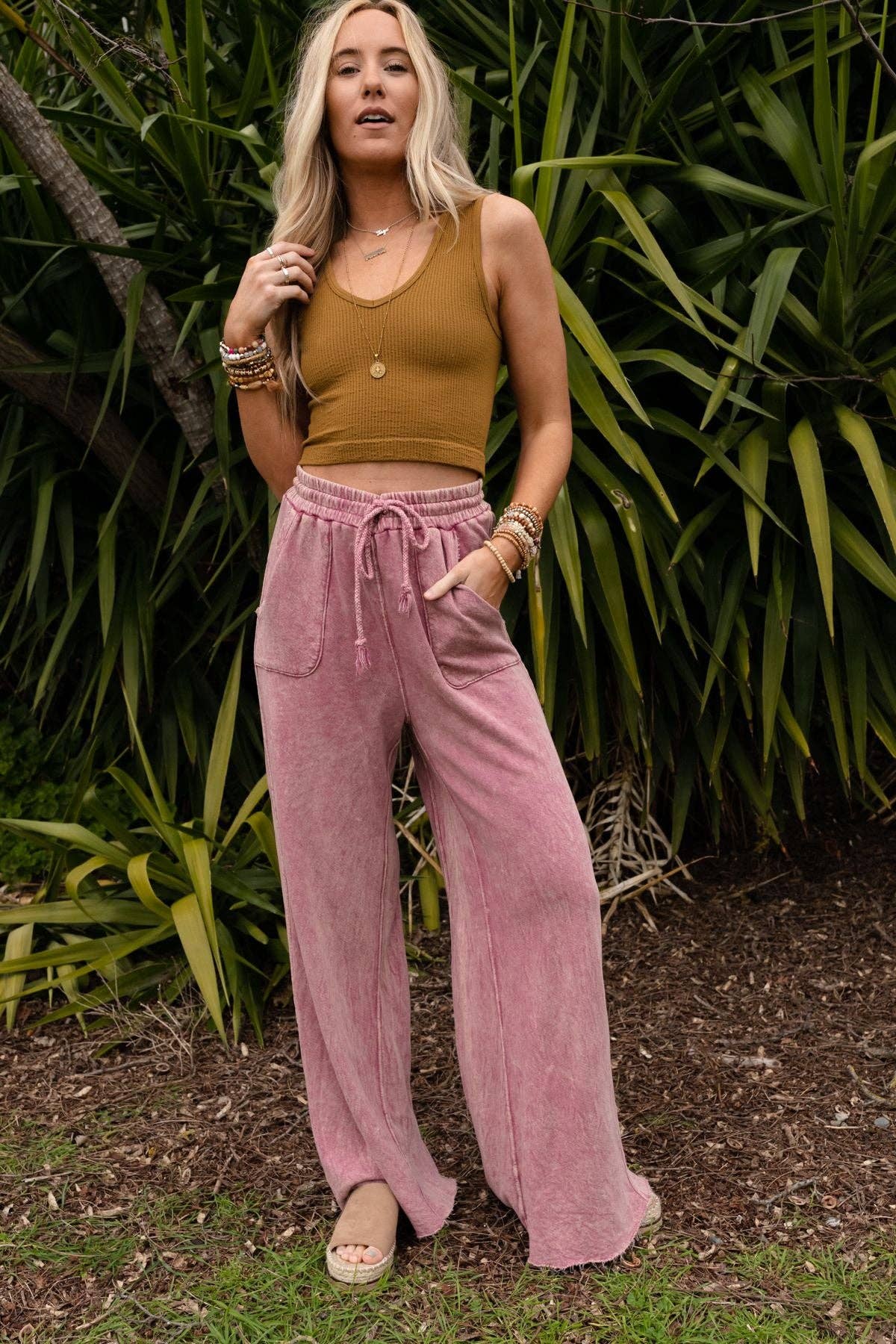 Relaxing Robin Wide Leg Pant - New Mauve