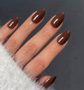 Rich Red-Brown Almond Press-On Nails - 24PCs