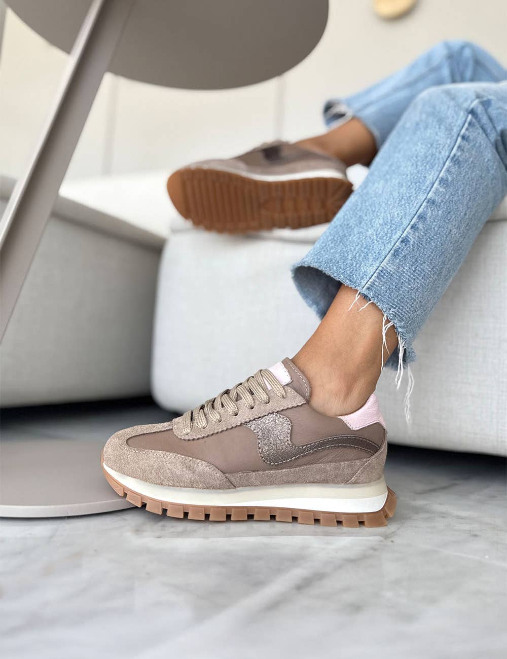 Made to Order - Lumia - Mink - Handmade Cow Leather Sneakers