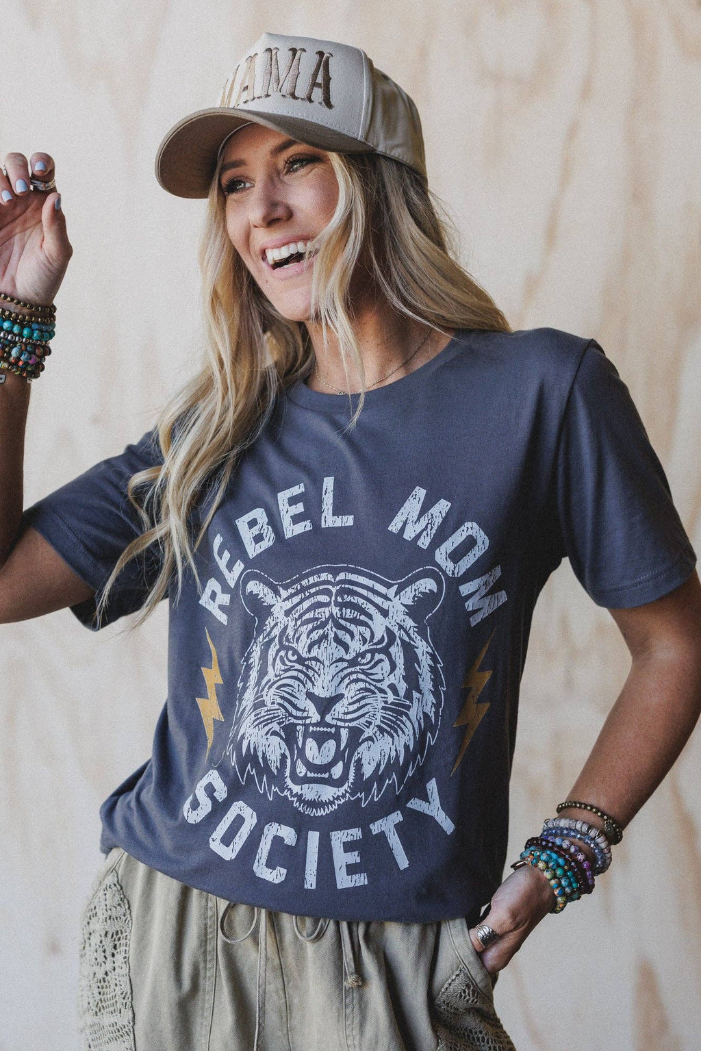 Rebel Mom Society Tee - Charcoal