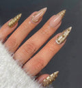 Molten Gold Sunset Cat-Eye French Press-On Nails - 24PCs