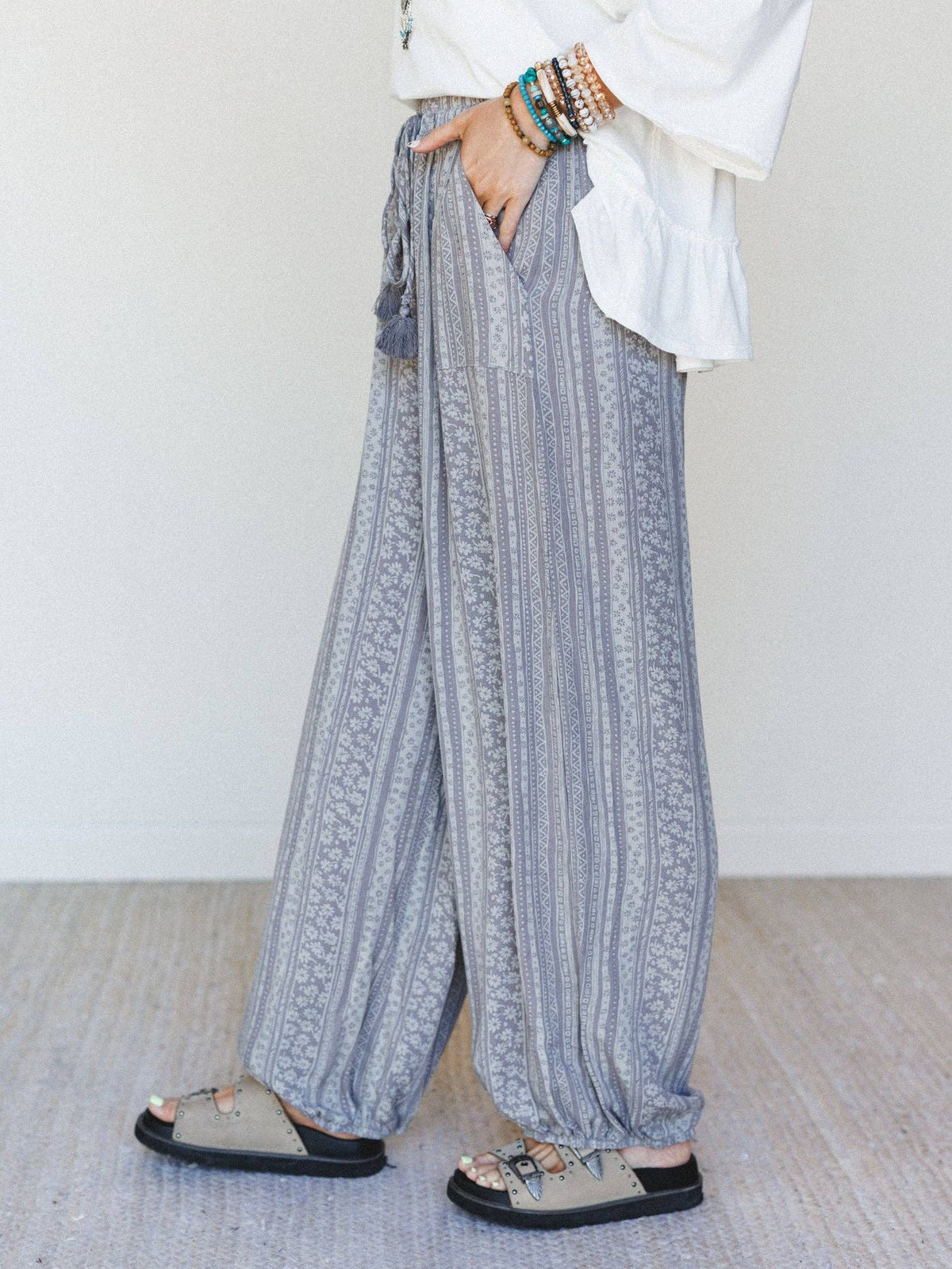 Ashlynn Rose Jogger Pants - Gray