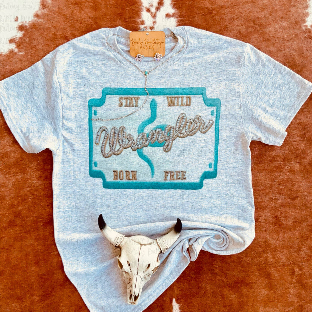 Faux Patch Stay Wild Western Tee