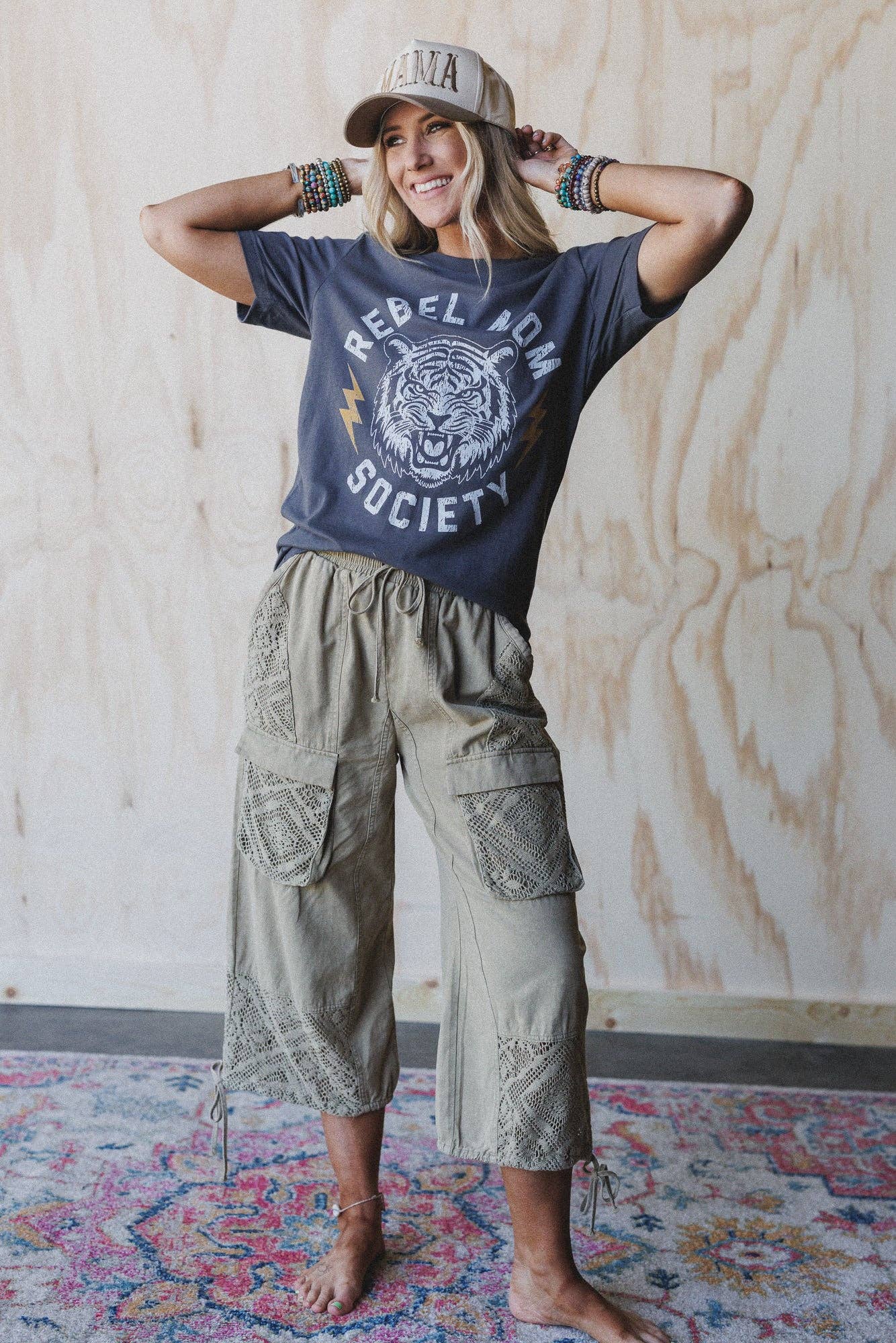 Rebel Mom Society Tee - Charcoal