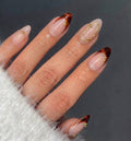 Gilded Bead Accent Almond Press-On Nails - 24PCs