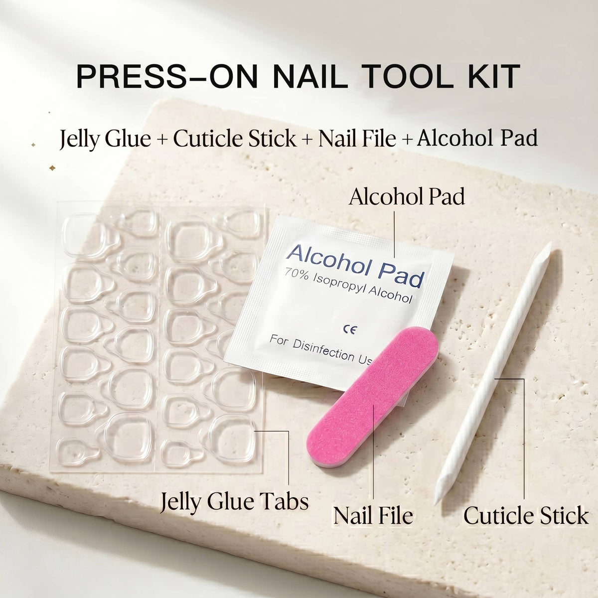 Chic Tea Brown Heart Almond-Shaped Press-On Nails - 24PCs
