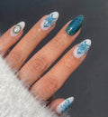 Green Lily Polka Dot Stripe Press-On Nails - 24PCs