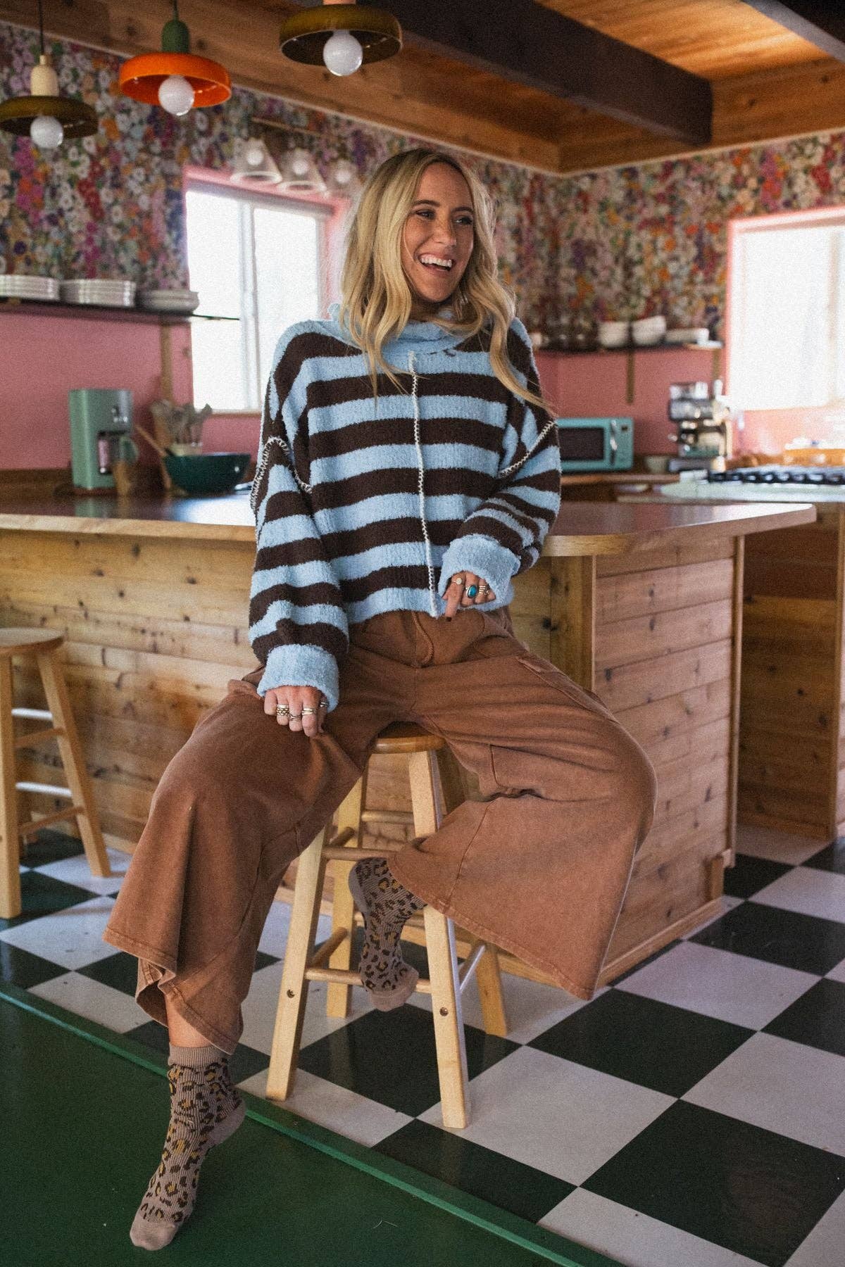 Cargo Cascade Wide Leg Pants - Copper