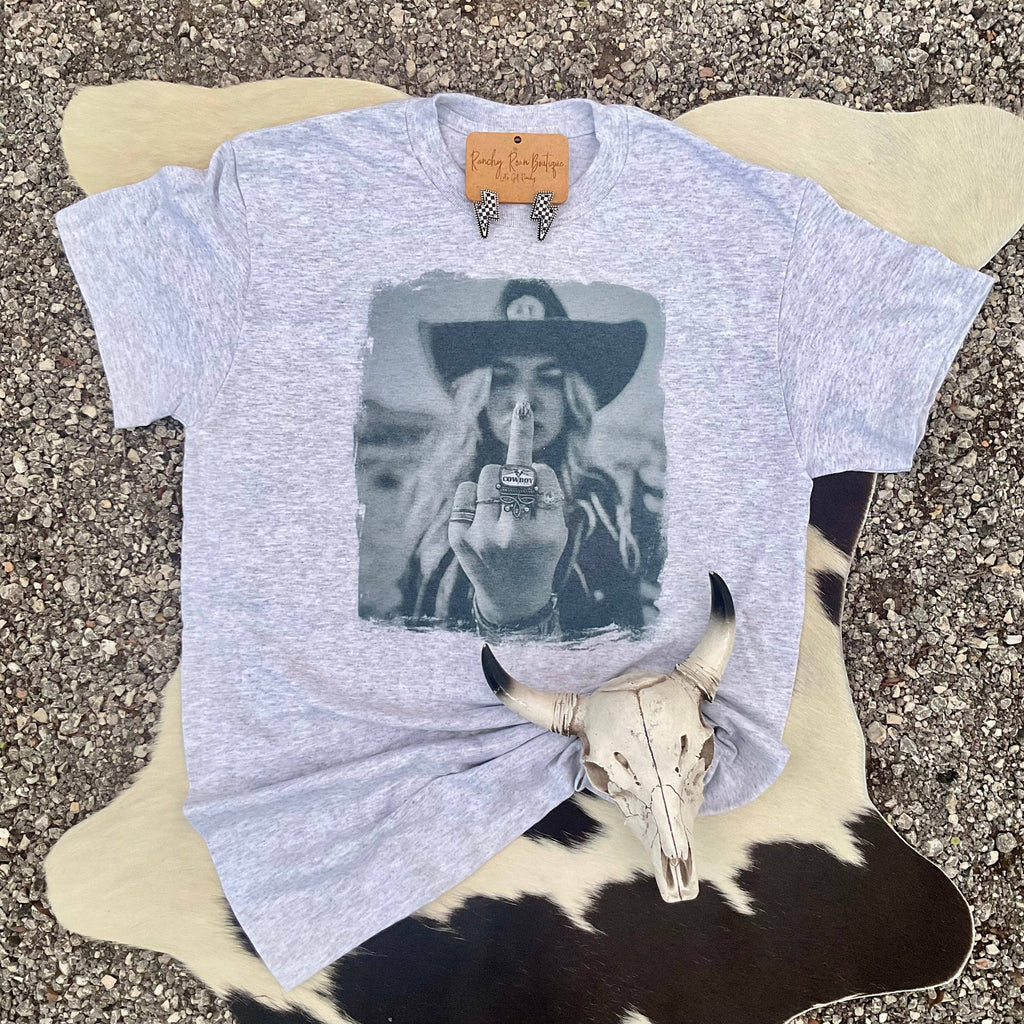 Cowgirl Attitude Western Outlaw Graphic Tee