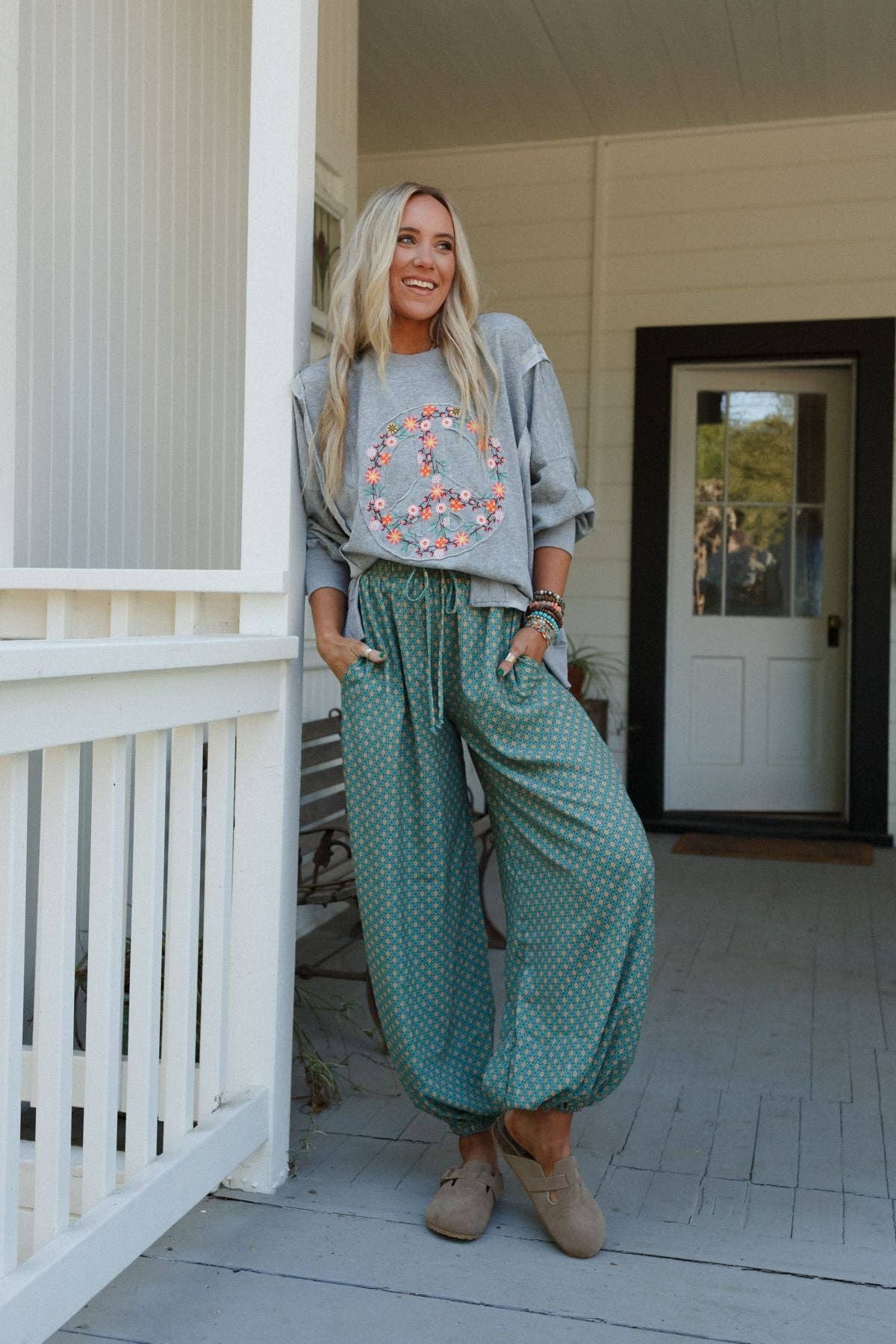 Mystic Mirage Printed Joggers - Teal